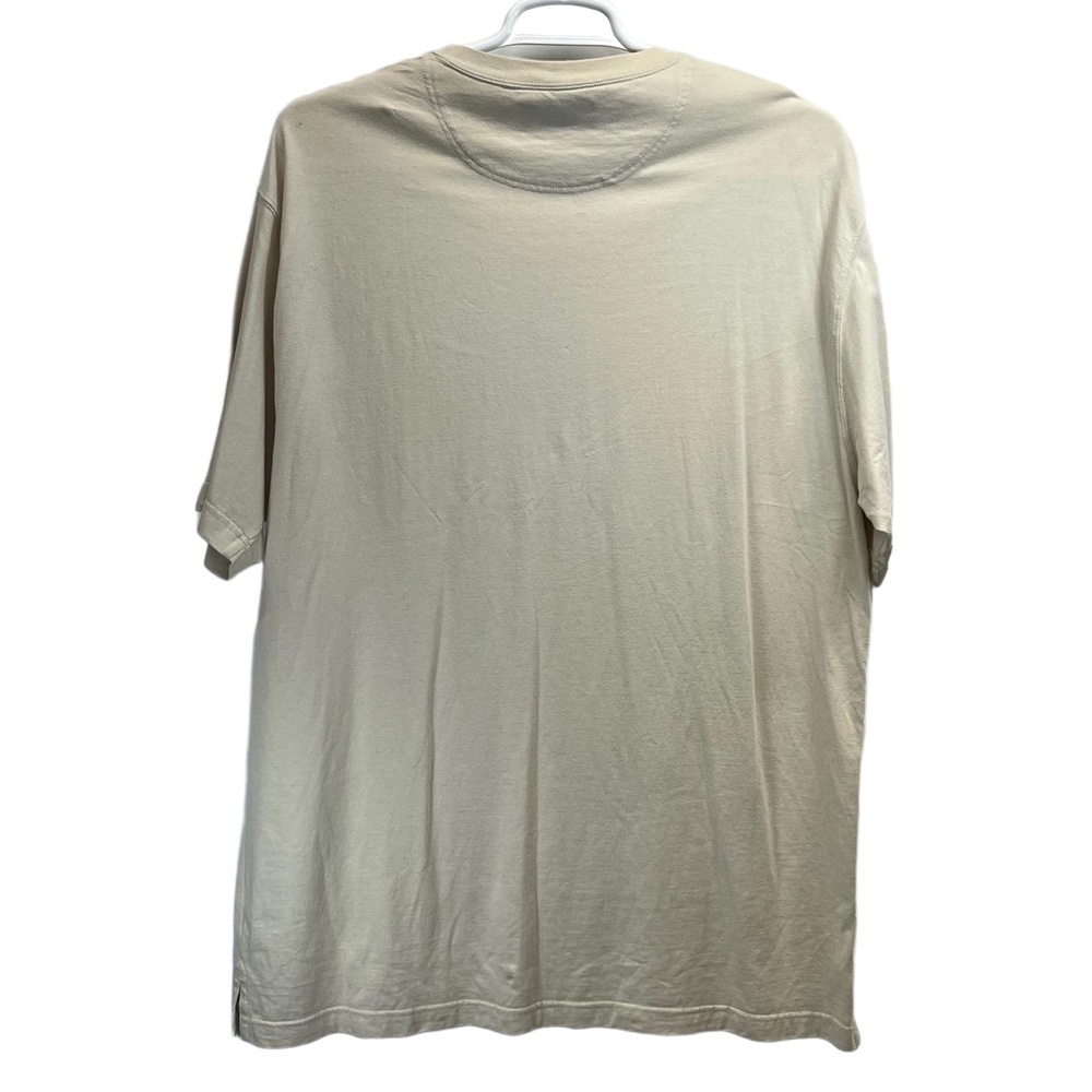 Vintage John Ashford Adventure Mens Tan Cotton Short‎ Sleeve Henley XL - Picture 2 of 7